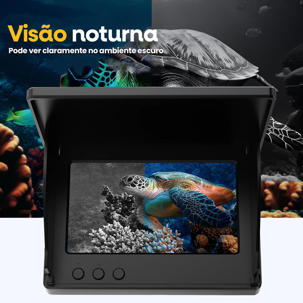Câmera Subaquática Portátil 4.3 com Visão Noturna – Localize Peixes com Precisão