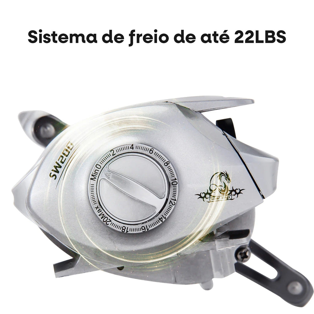 Carretilha Silver Wings com Alto Desempenho | 7.2:1 Relação|Drag 10Kg