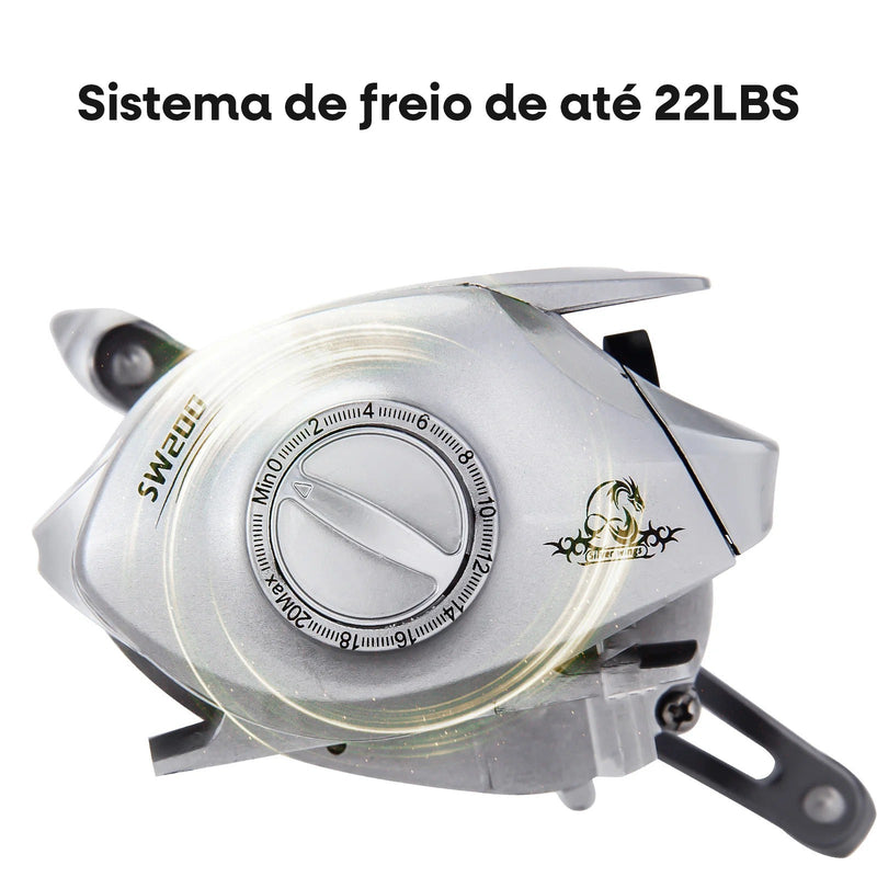 Carretilha Silver Wings com Alto Desempenho | 7.2:1 Relação|Drag 10Kg