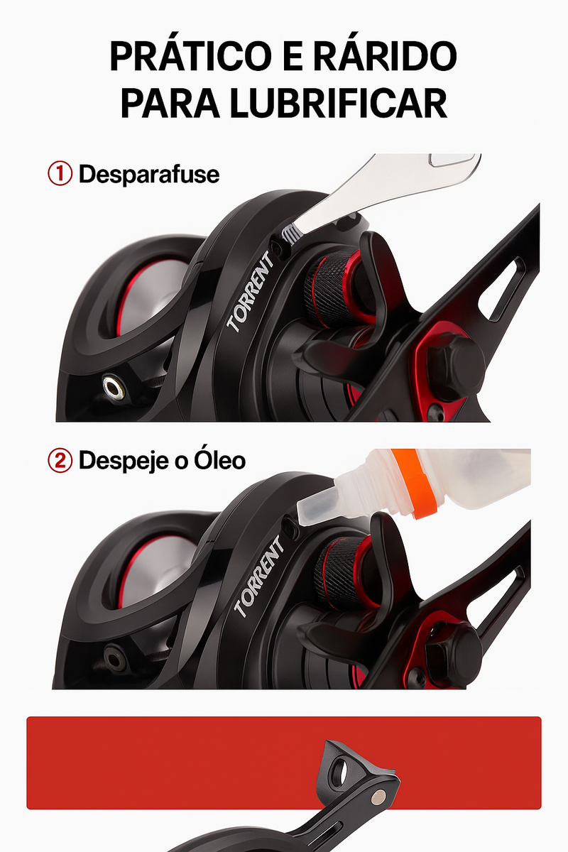 Carretilha Piscifun Torrent | Máximo Desempenho | Anti Cabeleira | Drag 8.1 KG