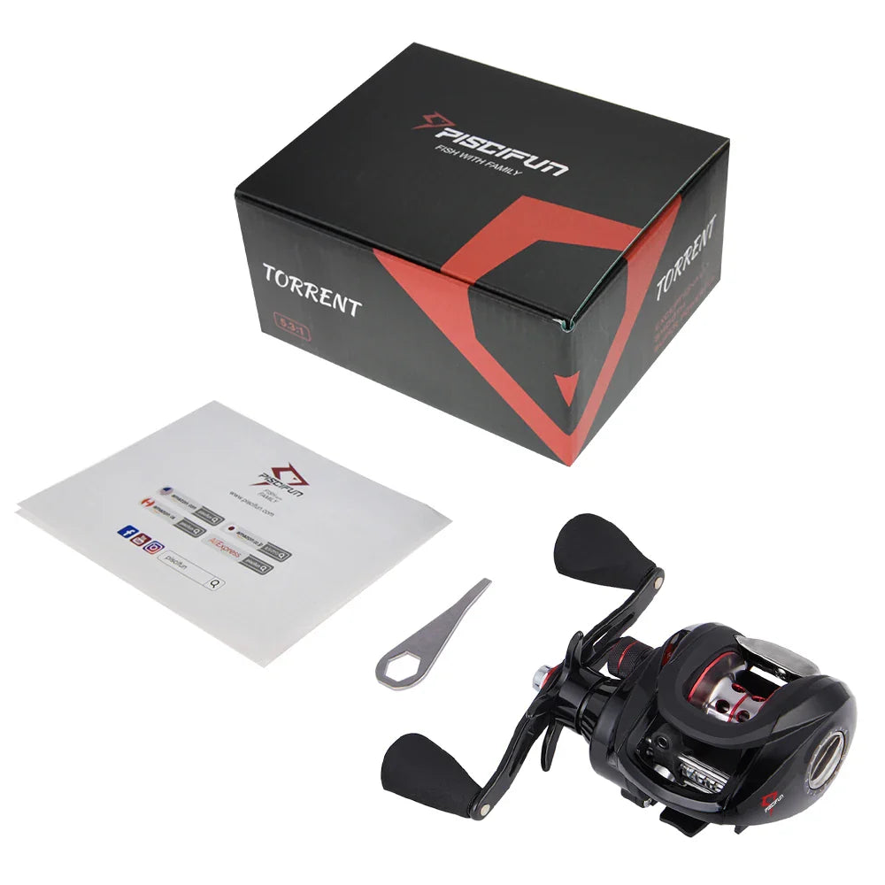 Carretilha Piscifun Torrent | Máximo Desempenho | Anti Cabeleira | Drag 8.1 KG