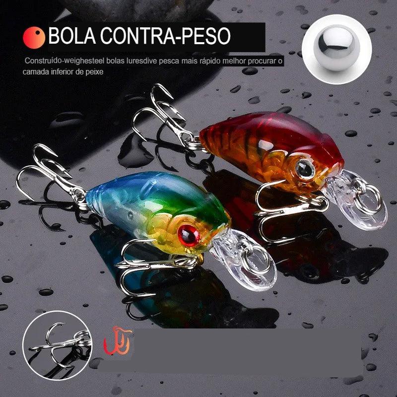 Iscas Crankbait Pescando Online | Kit Com 8 Unidades | Meia Água e Profundidade - Pescando Online