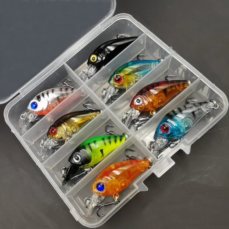 Iscas Crankbait Pescando Online | Kit Com 8 Unidades | Meia Água e Profundidade - Pescando Online
