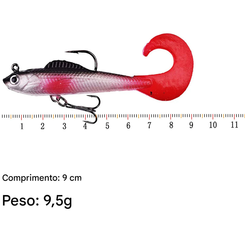 Iscas Artificiais Shad Silicone - Ultra Realistas e Eficientes | 6 Unidades