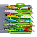 Kit com 12 Iscas Artificiais + Caixa Organizadora BRINDE EXCLUSIVO – 4 Modelos para Todos os Tipos de Pesca (Superfície, Meia-Água e Fundo)