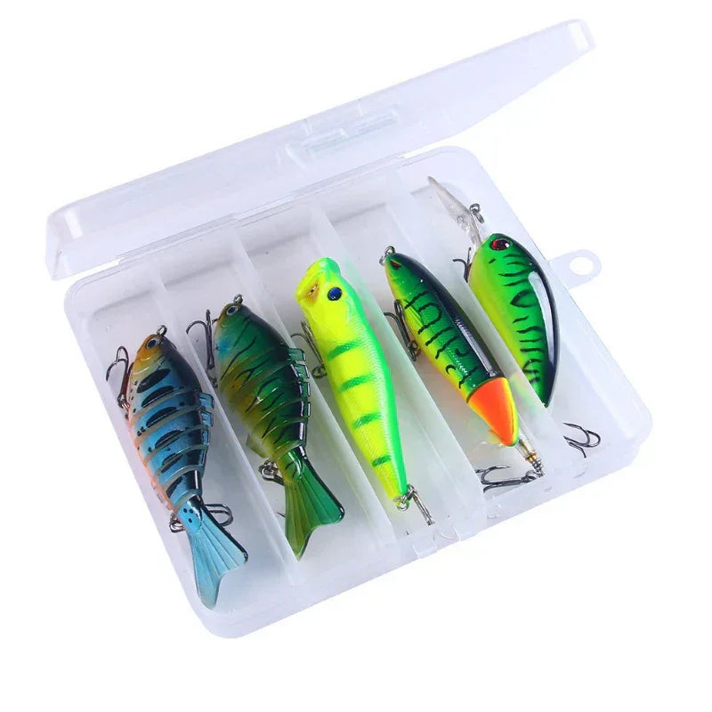 Kit Iscas Artificiais Completo + Caixa Organizadora  | 5 Unidades