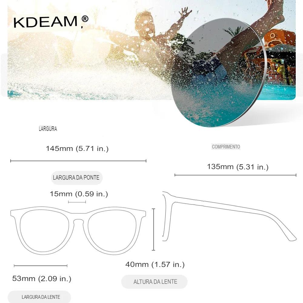 Óculos de Sol Feminino Polarizado Pescando Online | KDEAM Oversized Redondo - Pescando Online