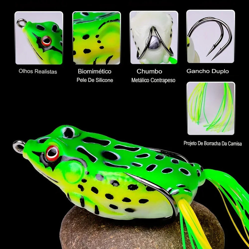 Kit de Iscas Frog (Sapinho) Pescando Online - Isca Superfície 10 Peças - Pescando Online
