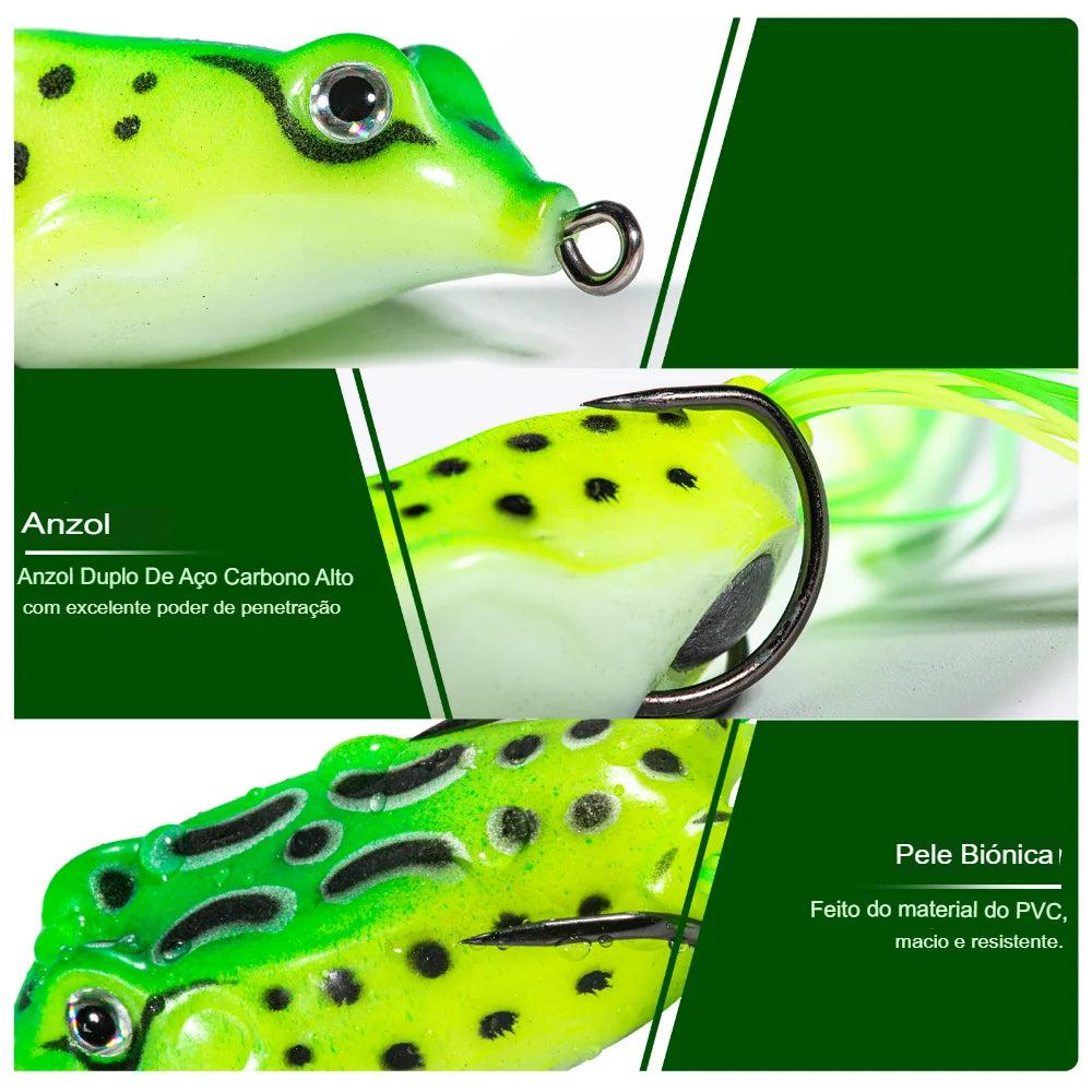 Kit de Iscas Frog (Sapinho) Pescando Online - Isca Superfície 10 Peças - Pescando Online