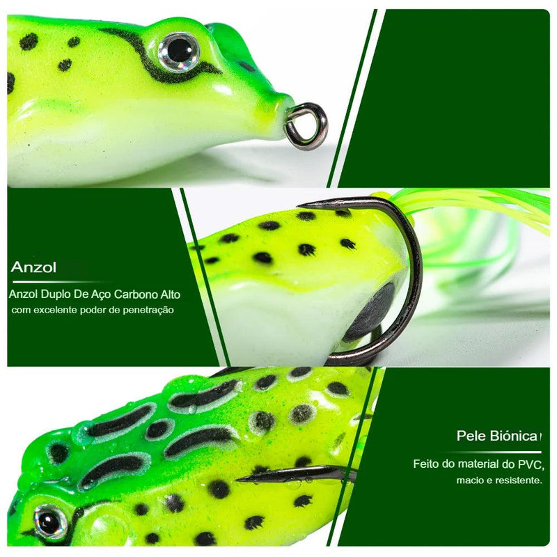 Kit de Iscas Frog (Sapinho) Pescando Online - Isca Superfície 10 Peças - Pescando Online