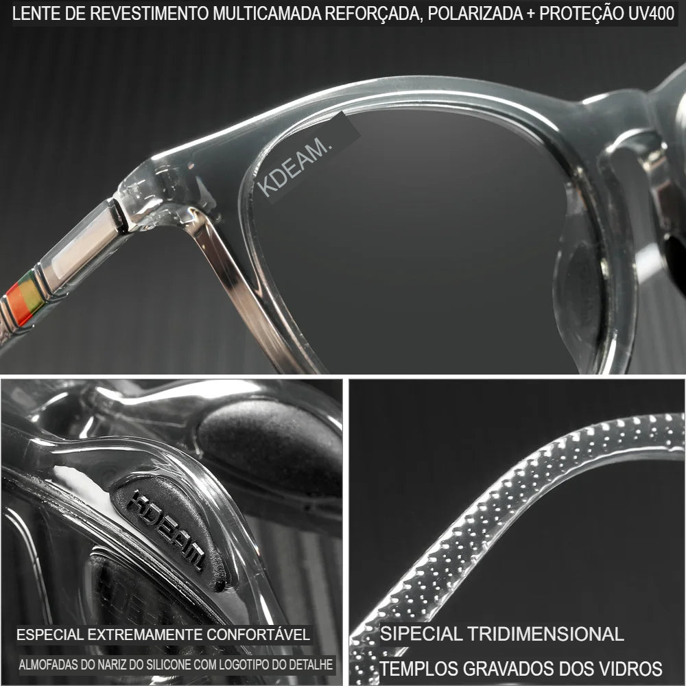 Óculos de Sol Feminino Polarizado Pescando Online | KDEAM Oversized Redondo - Pescando Online