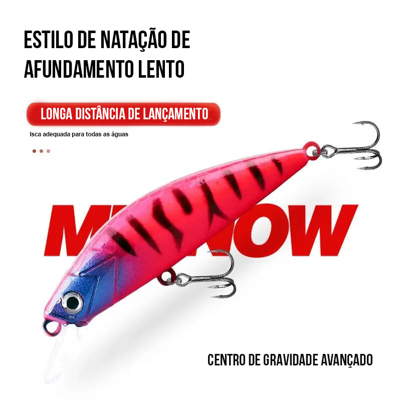 Iscas Minnow Luminosa |Afundamento Lento | 5 Unidades