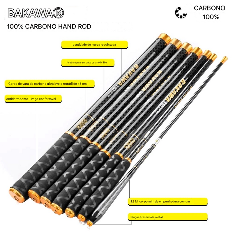 Vara Telescópica Portátil Pescando Online - BAKAWA