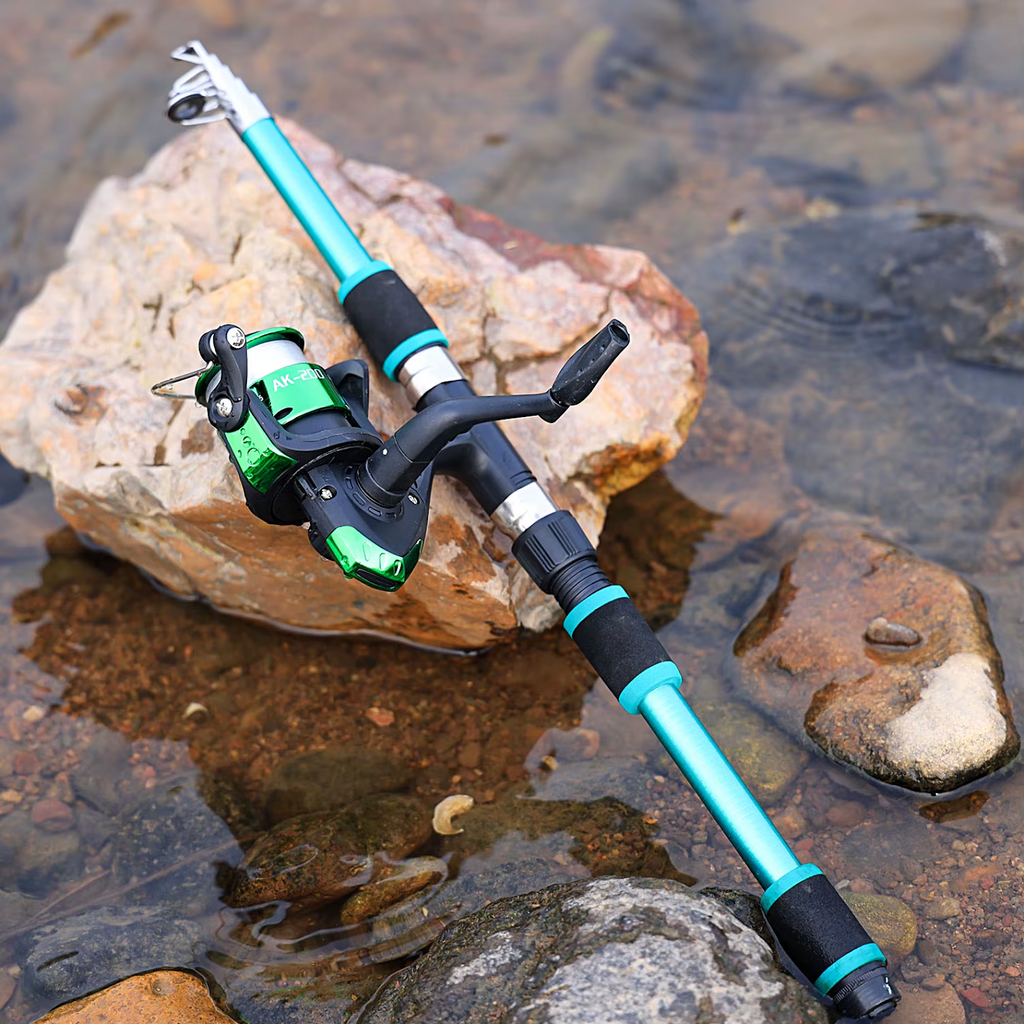 Kit de Pesca Completo Sougayilang: Vara Telescópica 1,8 m + Molinete 5.2:1 + Acessórios