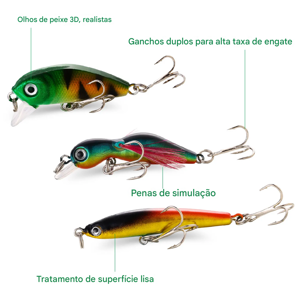 Iscas Artificais Ultima Geração 4 Unidades | KIT PROMOCIONAL - Pescando Online