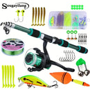 Kit de Pesca Completo Sougayilang: Vara Telescópica 1,8 m + Molinete 5.2:1 + Acessórios