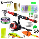 Kit de Pesca Completo Sougayilang: Vara Telescópica 1,8 m + Molinete 5.2:1 + Acessórios