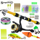 Kit de Pesca Completo Sougayilang: Vara Telescópica 1,8 m + Molinete 5.2:1 + Acessórios